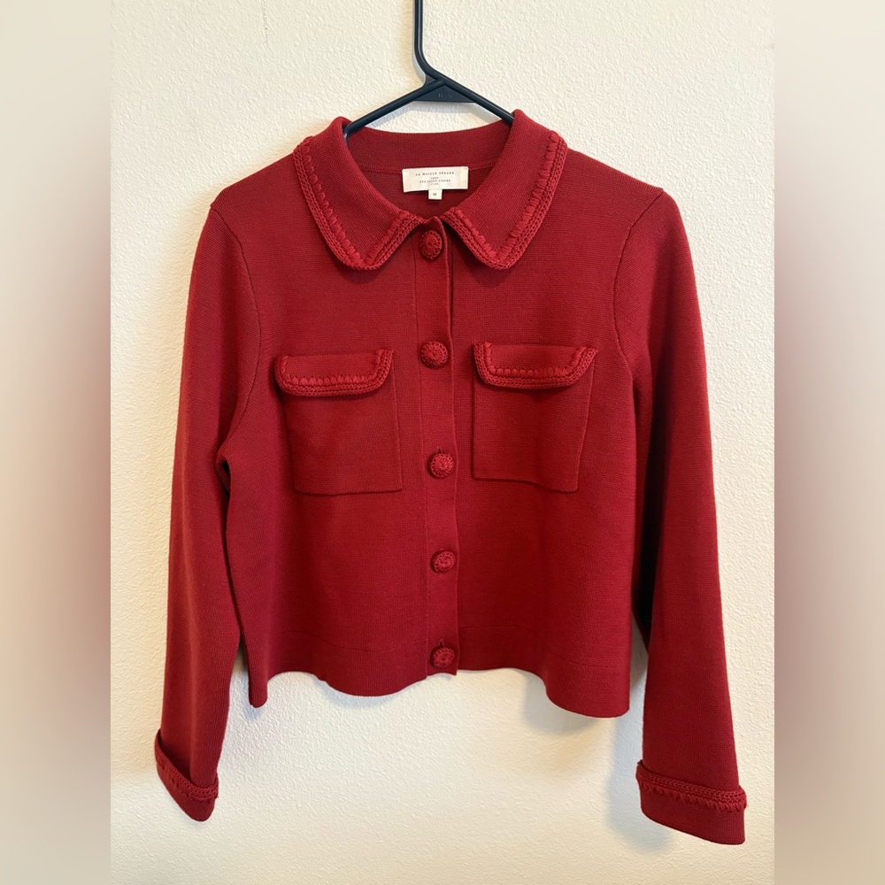 Sezane Betty Cardigan Terracotta Crochet - Size M - Picture 2 of 7